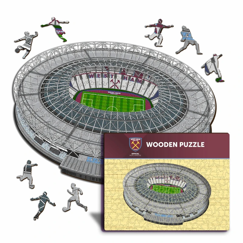 Iconic Puzzles - West Ham, Stadium, Officially Licensed Wooden Puzzle, 100% Sustainable, Gift for Adults and Children, Size M, 270 Pieces