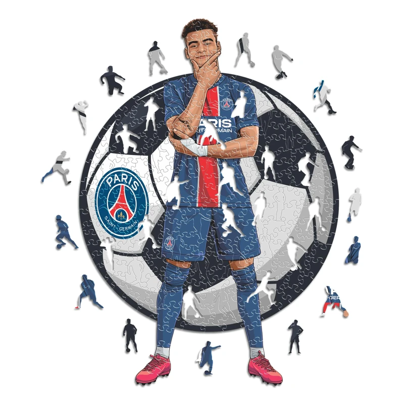 Iconic Puzzles - PSG, Désiré Doué, Officially Licensed Wooden Puzzle, 100% Sustainable, Gift for Adults and Children, Size M, 270 Pieces