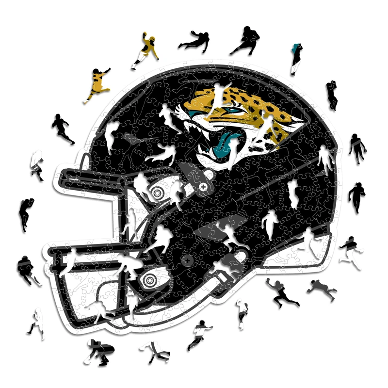 Iconic Puzzles Jacksonville Jaguars Helmet Wooden NFL Puzzle
