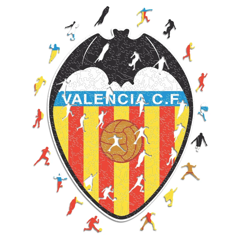 Iconic Puzzles - Valencia, Logo, Officially Licensed Wooden Puzzle, 100% Sustainable, Gift for Adults and Children, Size M, 270 Pieces