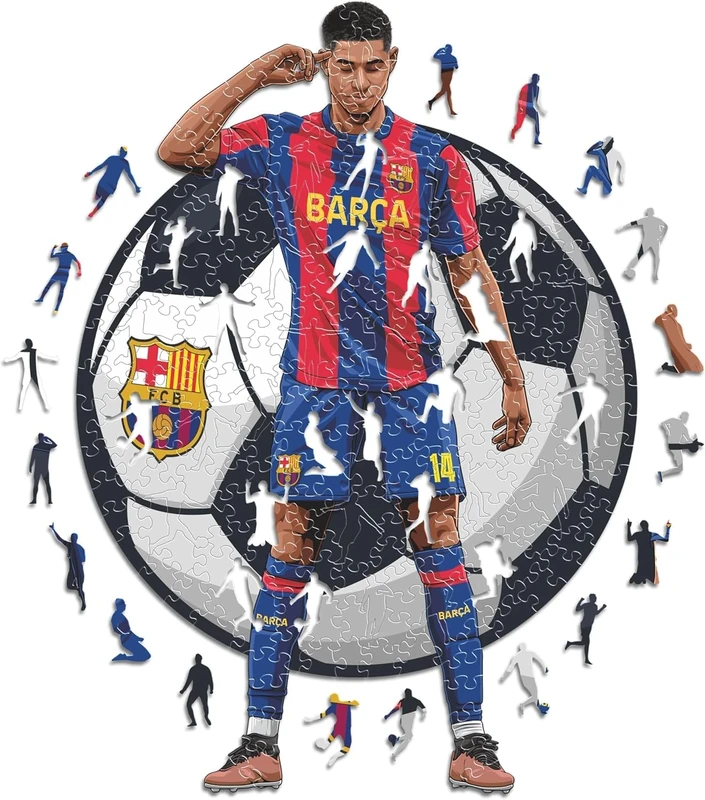 Iconic Puzzles - Barcelona, Marcus Rashford, Officially Licensed Wooden Puzzle, 100% Sustainable, Gift for Adults and Children, Size L, 500 Pieces
