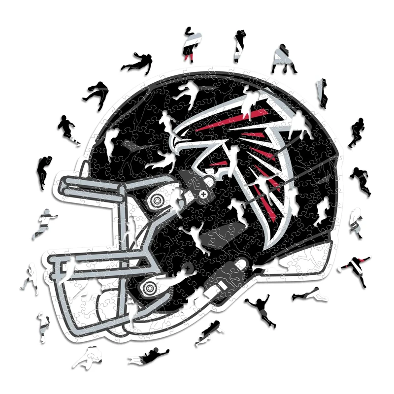 Iconic Puzzles - Atlanta Falcons Helmet, Wooden Puzzle officially licensed NFL, 100% sustainable, Gift for Adults and Children, size M, 270 Pcs