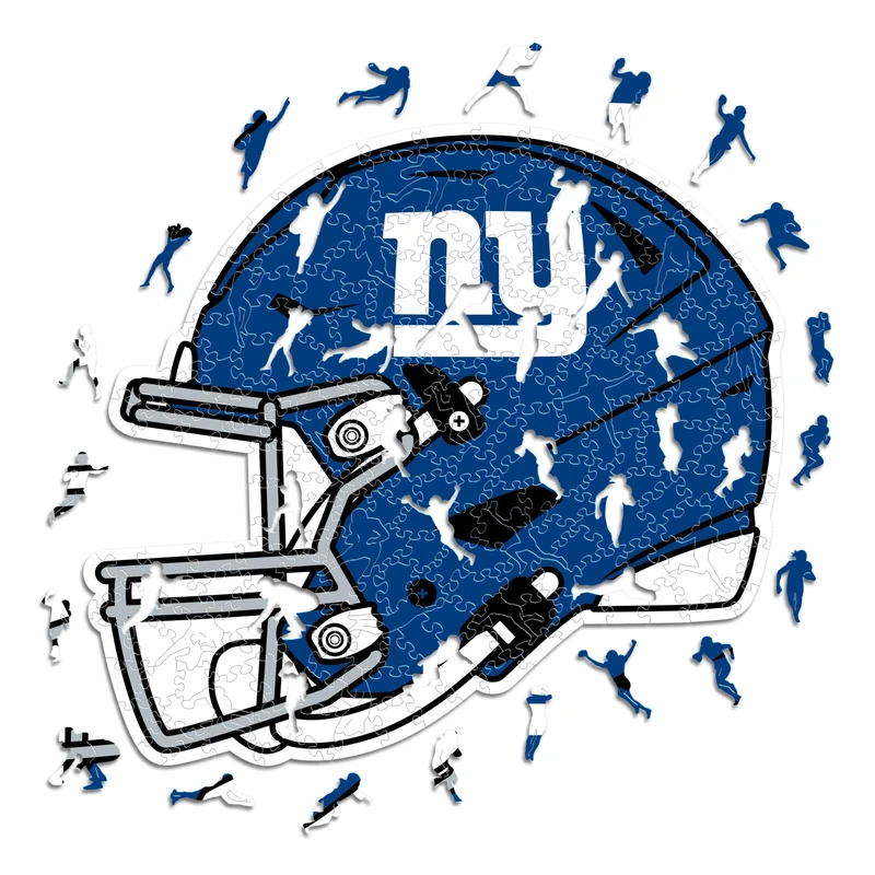 Iconic Puzzles - New York Giants Helmet, Wooden Puzzle officially licensed NFL, 100% sustainable, Gift for Adults and Children, size M, 270 Pcs - Image 1