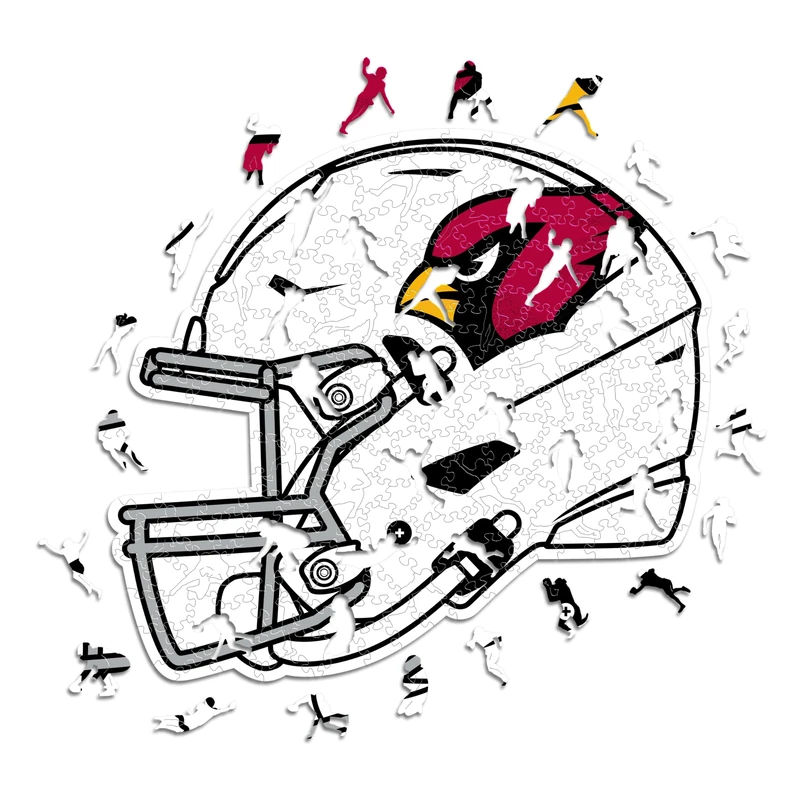 Iconic Puzzles - Arizona Cardinals Helmet, Wooden Puzzle officially licensed NFL, 100% sustainable, Gift for Adults and Children, size M, 270 Pcs
