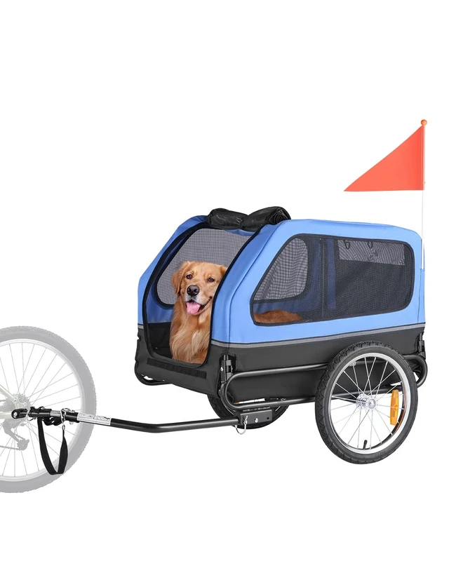 VEVOR Dog Bike Trailer, Supports up to 88 lbs, Pet Cart Bicycle Carrier for Small & Large Dogs, Easy Folding Frame with Quick Release Wheel, Universal Bicycle Coupler, Reflector, Flag, Internal Leash