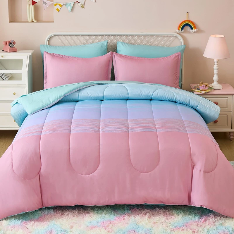 Dinjoy Girls Comforter Set Colorful