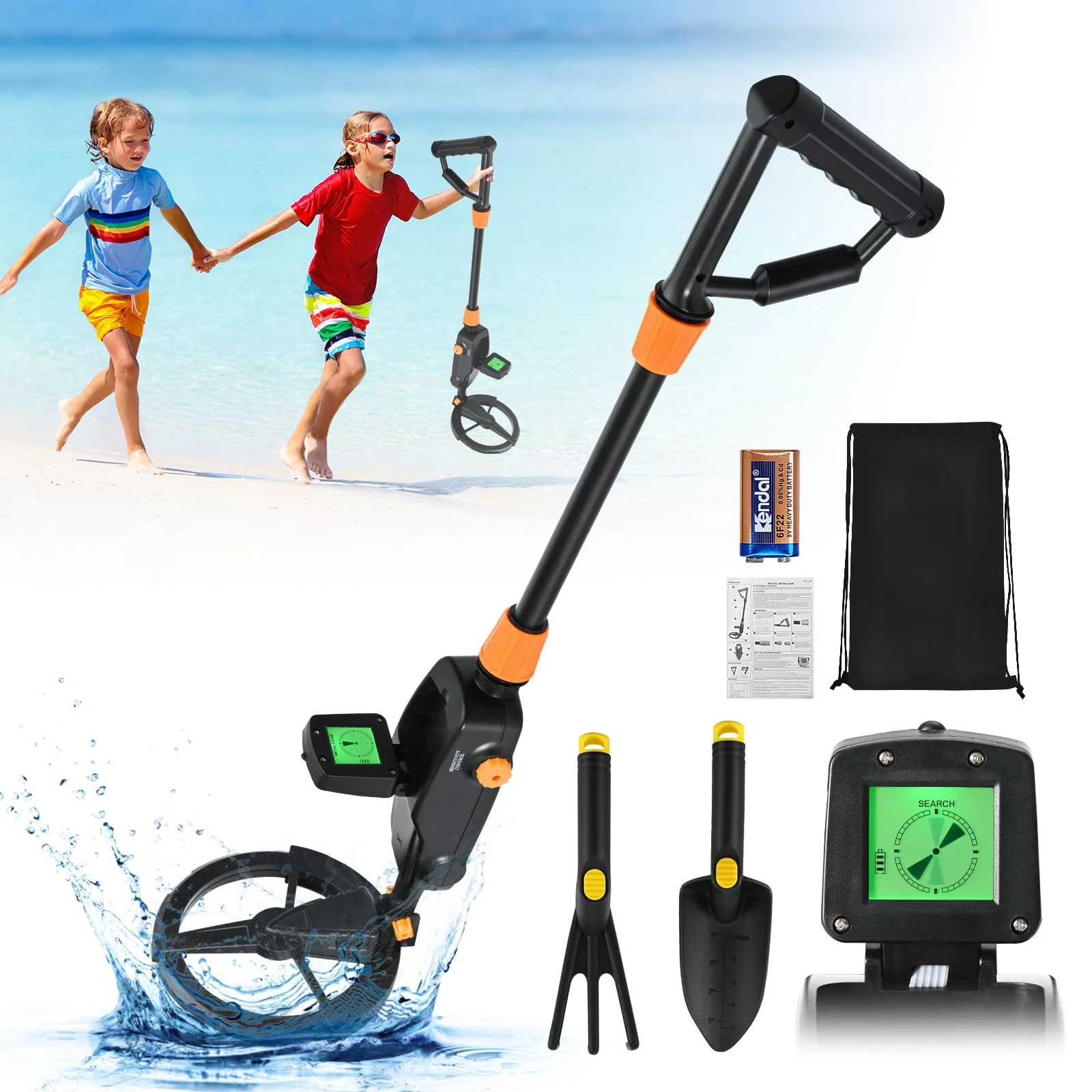 Metal Detector Kids,Helangel Metal Detectors with LCD and SOUND Indication,High Accuracy Lightweight Metal Detector with Waterproof Search Coil for Kids or Beginners to Treasure Seeking Gold Digger