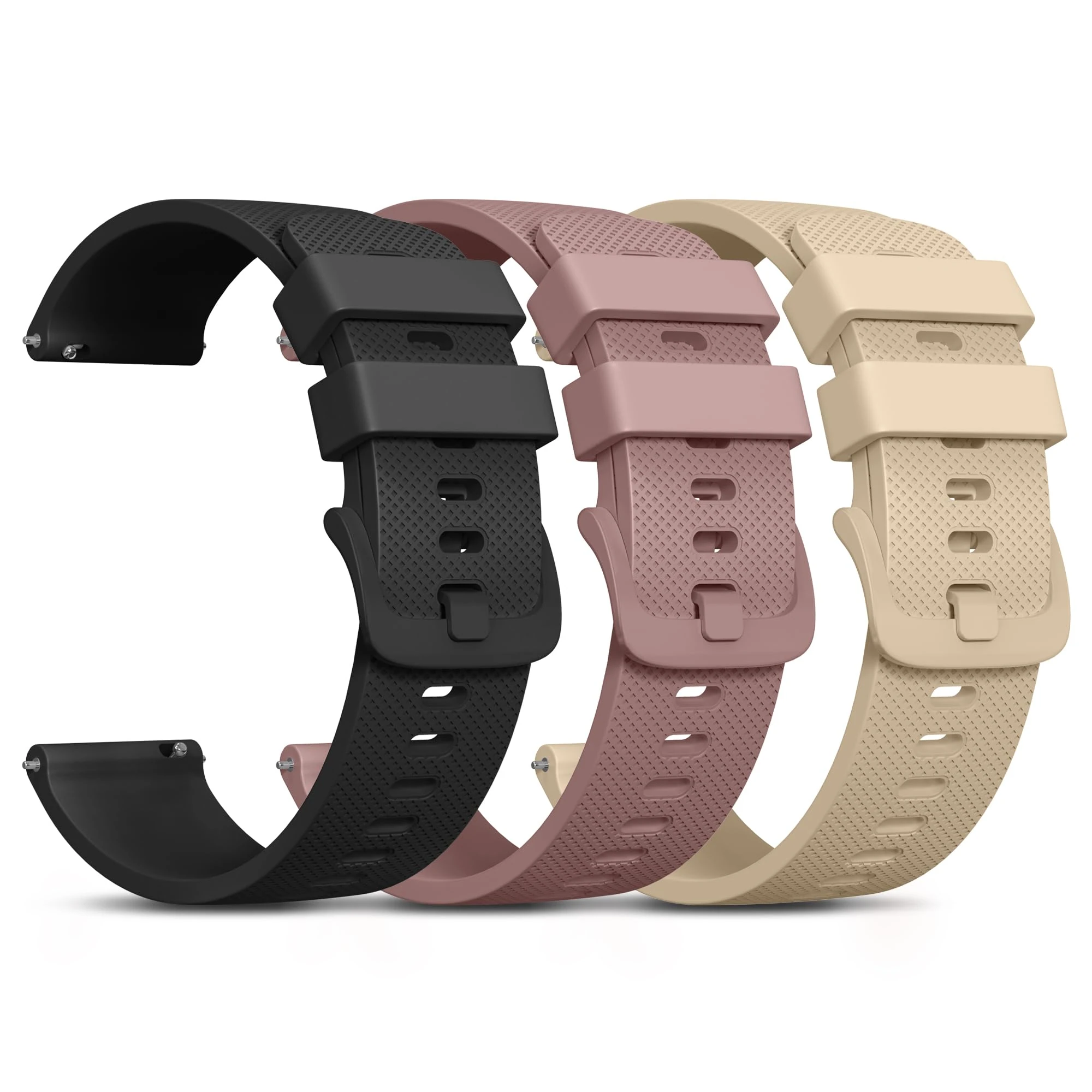 Oumida 3 Pack Quick Release Watch Straps Width 20mm Watch Straps for Men Women, Soft Silicone Replacement Sport Replacement Wristbands