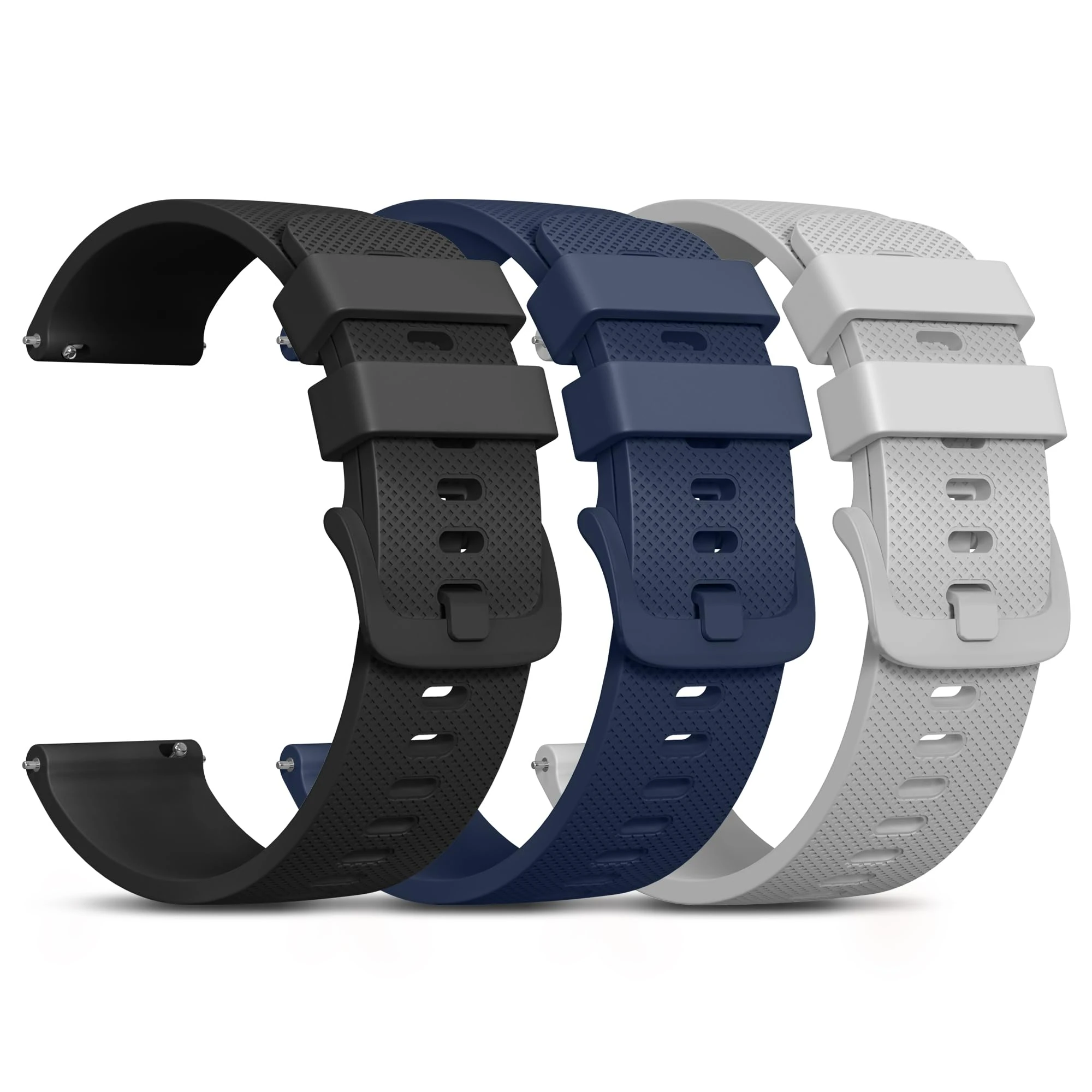 Oumida 3 Pack Quick Release Watch Straps Width 18mm Watch Straps for Men Women, Soft Silicone Replacement Sport Replacement Wristbands