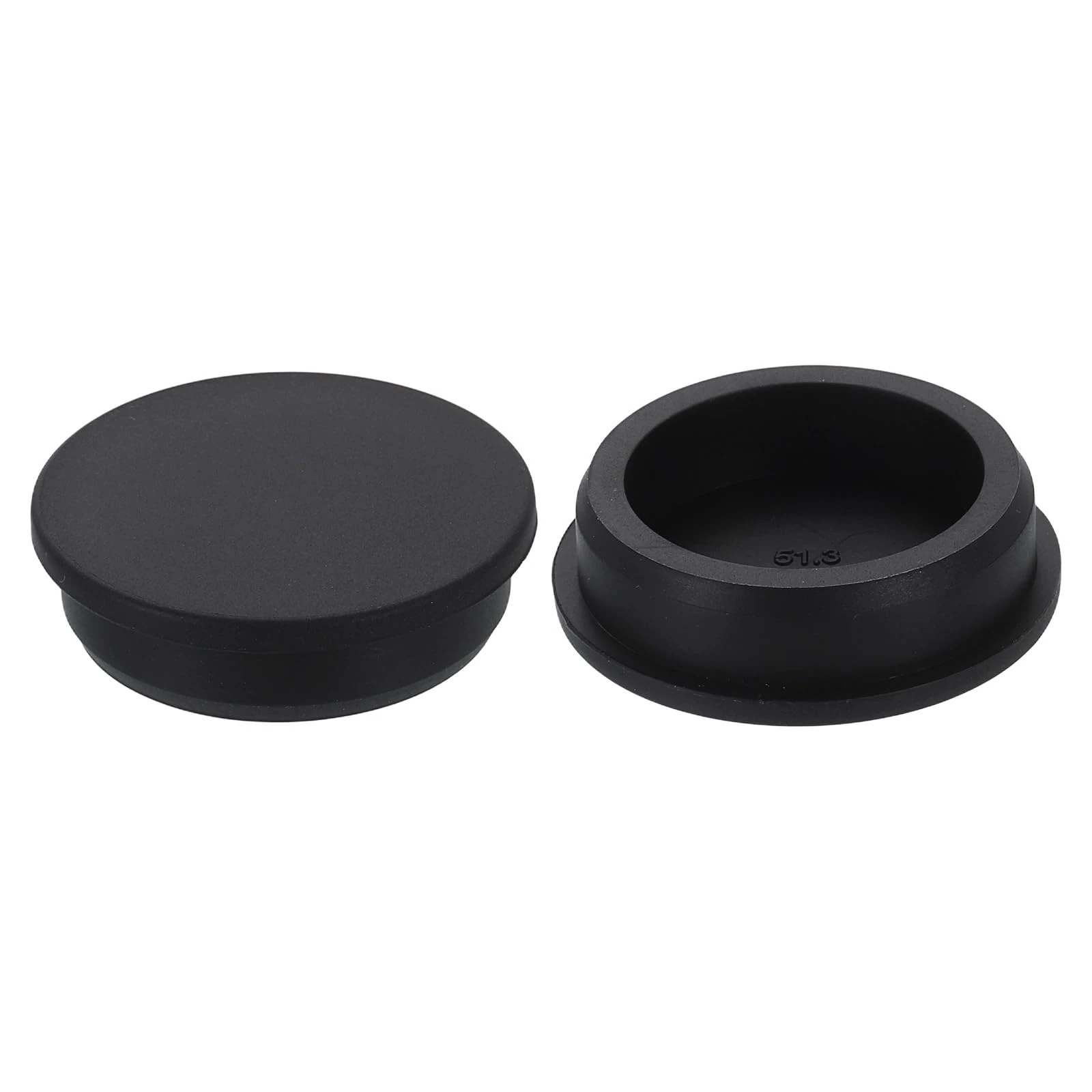 sourcing map 2Pcs Silicone Hole Plug, Waterproof Round Rubber Stoppers Bottle Seal Plugs Tube Pipe End Caps for 50mm/1.97" Hole for Bathtub Bottle, Black