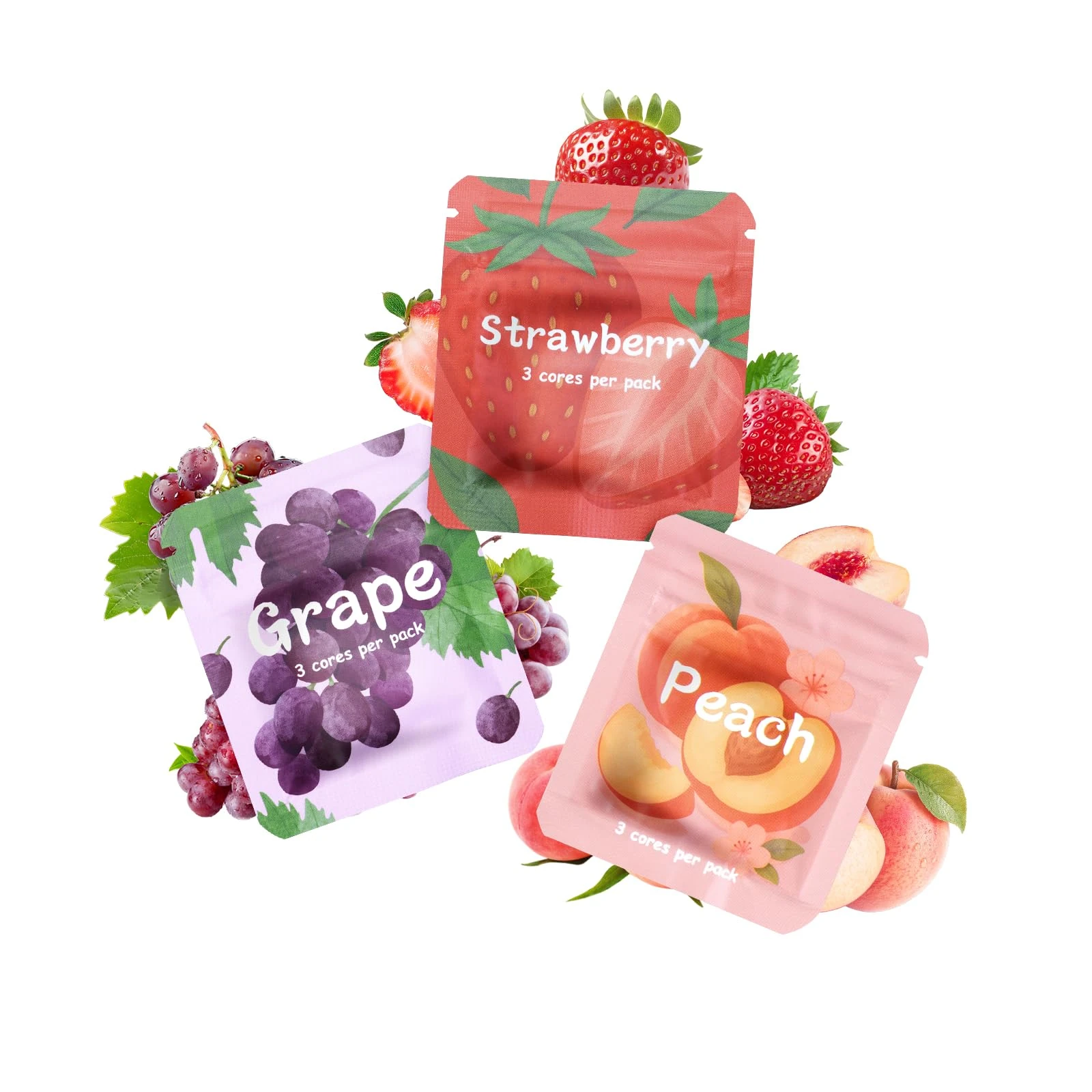 ASTOFLI Flavoured Inner Filter Packs: Mixed Fruits Series Flavoured Breathlace Tube Breathing Necklace with Resistance Filter Calm Breathlace Stop Stress Necklaces Anxiety Relief Breathe Pendant