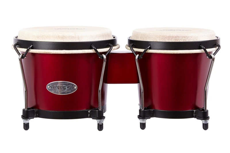 Toca Synergy Wood Bongos 6" & 6 3/4 Matte Racing Red 2100RRD