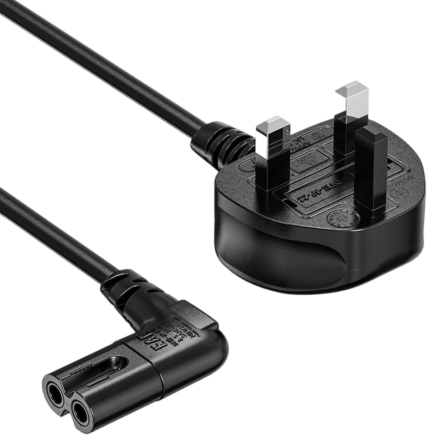 3M Long Power Cord Compatible for JBL PartyBox 100 110 200 300 310 710 1000 Portable Speaker Replacement, Wireless Soundbar Power Cord,90 Degree Angled 18AWG 2-Prong to L-Shaped C7 Power Cable