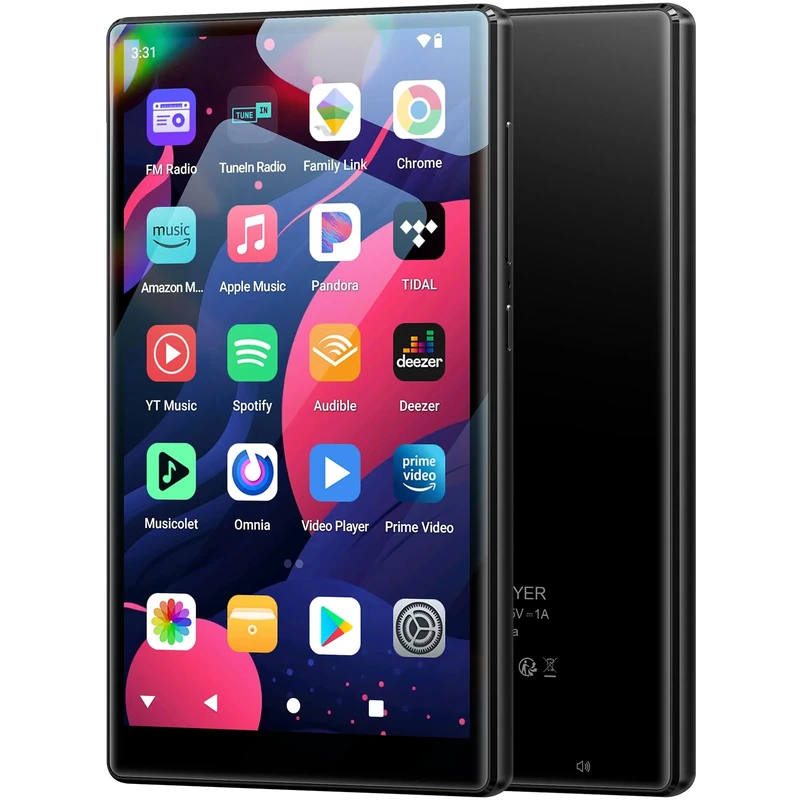 Fanvace 5 Inch 96GB MP3 Players with Bluetooth WiFi, Android 13 OS MP3 & MP4 Players with Speaker, 4GB RAM & 32GB ROM, Spotify Music Player with FM Radio, Amazon Music, Play Store