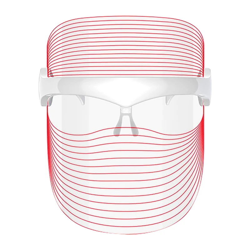 JOCCA - Facial Mask with LED Light 7 Colors, Rejuvenation and Skin Care, Anti-Aging, USB Rechargeable, 30 Lines of Light, Transparent