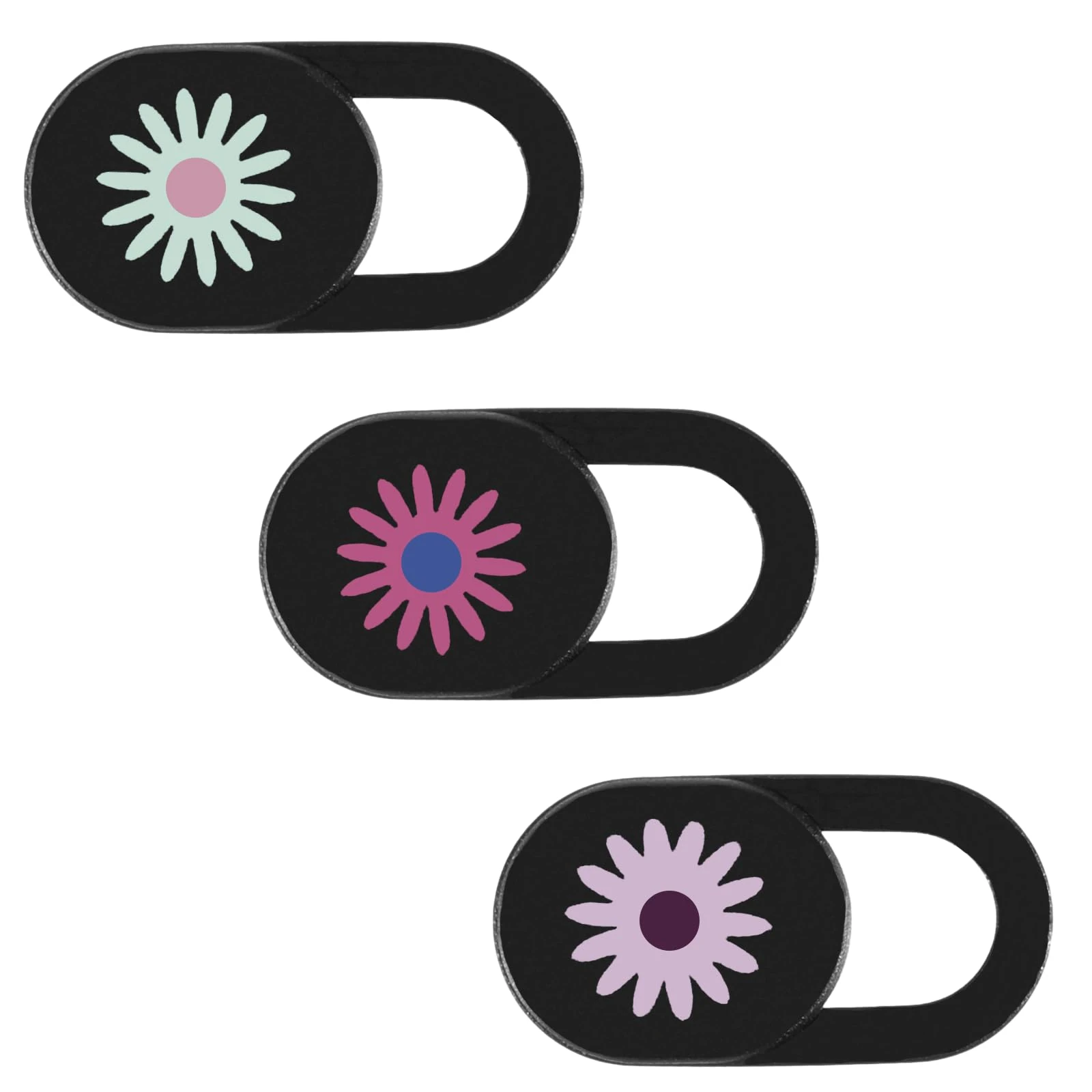 Piriuuo 3 Pcs Webcam Cover Slide, Laptop Camera Cover Slide Cute PC Camera Covers Flower Cameras Cap Ultra Thin Privacy Protector Fit for PC, Tablet, Smartphone