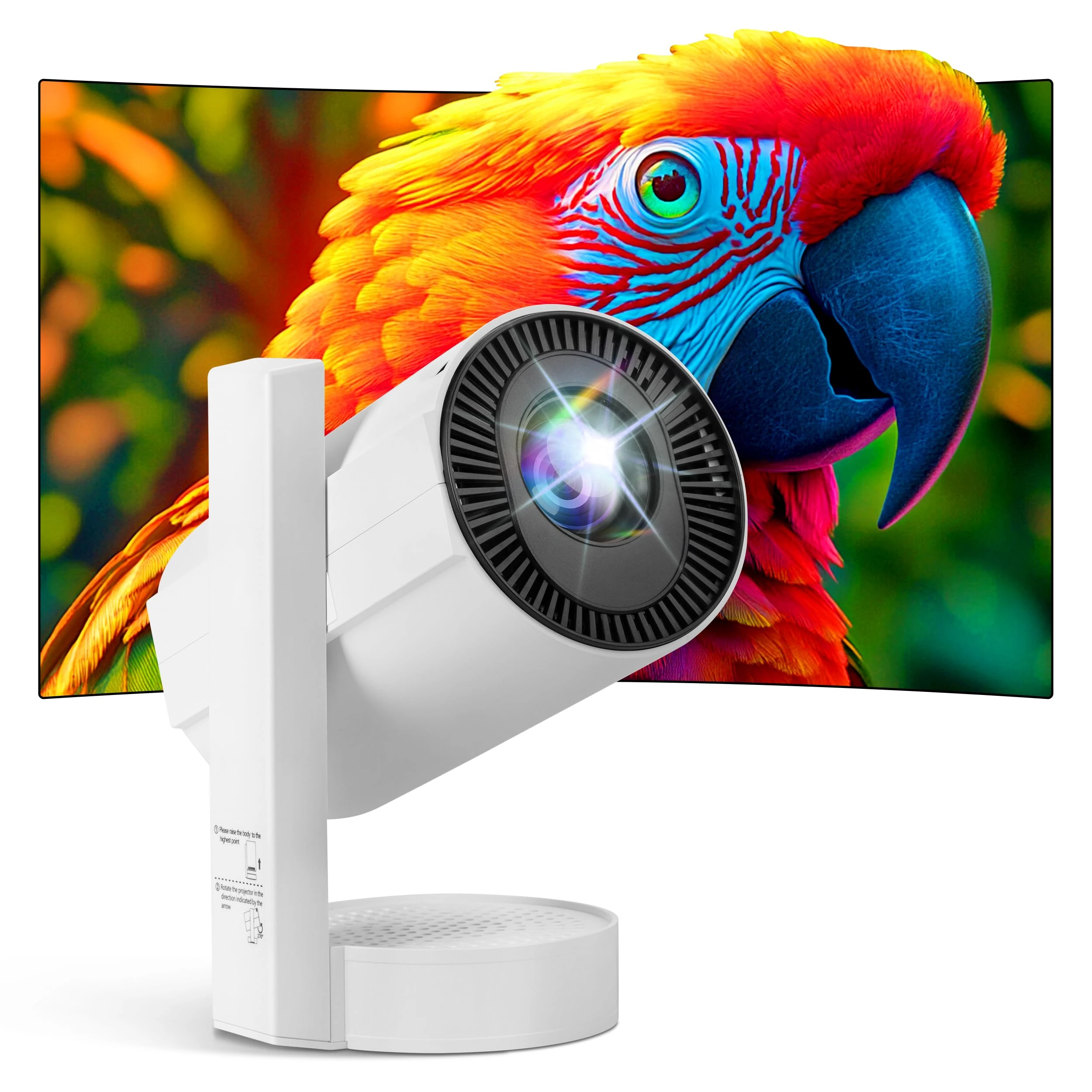 Mini Projector with WiFi 6 and Bluetooth 5.2, Portable Projector for Bedroom Support 4K 1080P Auto Keystone 180° Rotatable, 220 ANSI Lumens, Projectir for Bedroom Home Outdoors