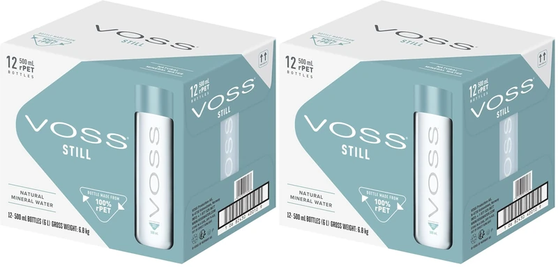 VOSS Still Water, Pack of 24 x 500ml PET Bottles, Natural Mineral Water