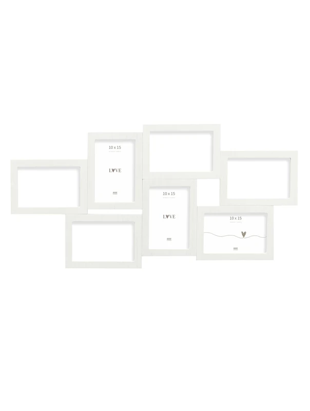 DEKNUDT FRAMES S68UC1P7 Picture Frame for 7 Photos 10 x 15 cm for Hanging Photo 32 x 64 cm White - Image 1