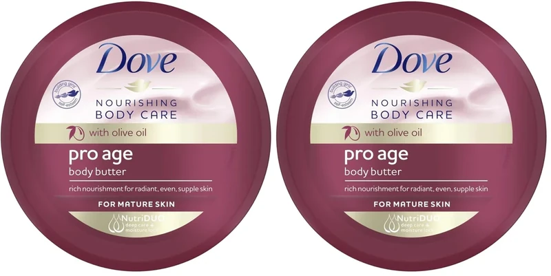 Dove Nourishing Body Care Pro Age Body Butter, 250 ml, packaging may vary (Pack of 2)