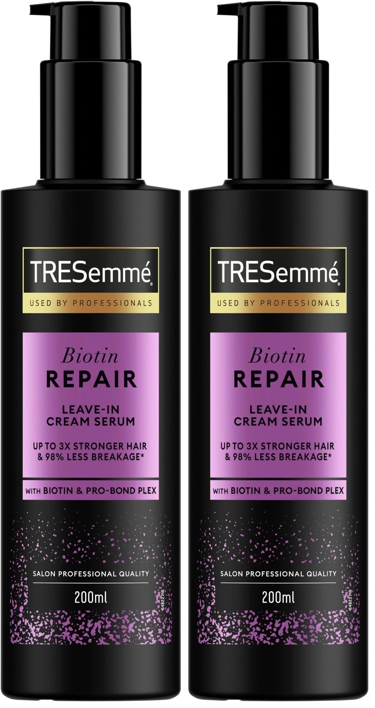 TRESemme Biotin Repair Leave-In Cream Hair Serum hair treatment with Biotin & Pro-Bond Plex for up to 3x stronger hair & 98% less breakage* 200 ml (Pack of 2)