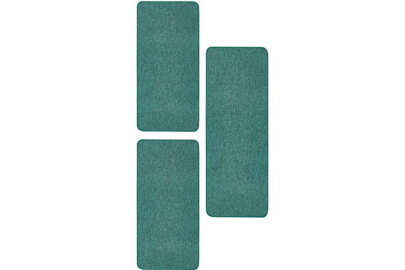 andiamo Grotone Bed Border - Woven Rug for the Living Room, Bedroom, Dining Room and Hallway - Easy-Care Durable Rug, 3-Piece Set - 2 x 67 x 140 cm | 1 x 67 x 180 cm in Green - Image 1
