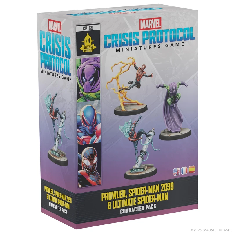 Asmodee | Marvel: Crisis Protocol - Prowler, Spider-Man 2099 & Ultimate Spider-Man | Board Game Expansion | Ages 14+ | 2 Players | 45+ Minutes Playing Time