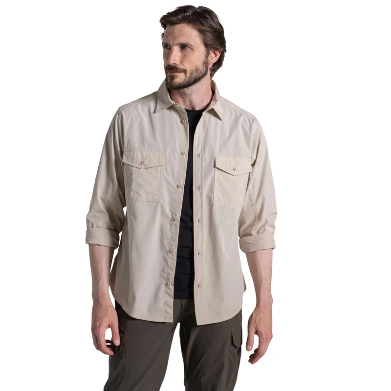 Craghoppers Mens Kiwi II Long Sleeve Hiking Shirt Anti-Insect UV Protection Outdoor Top