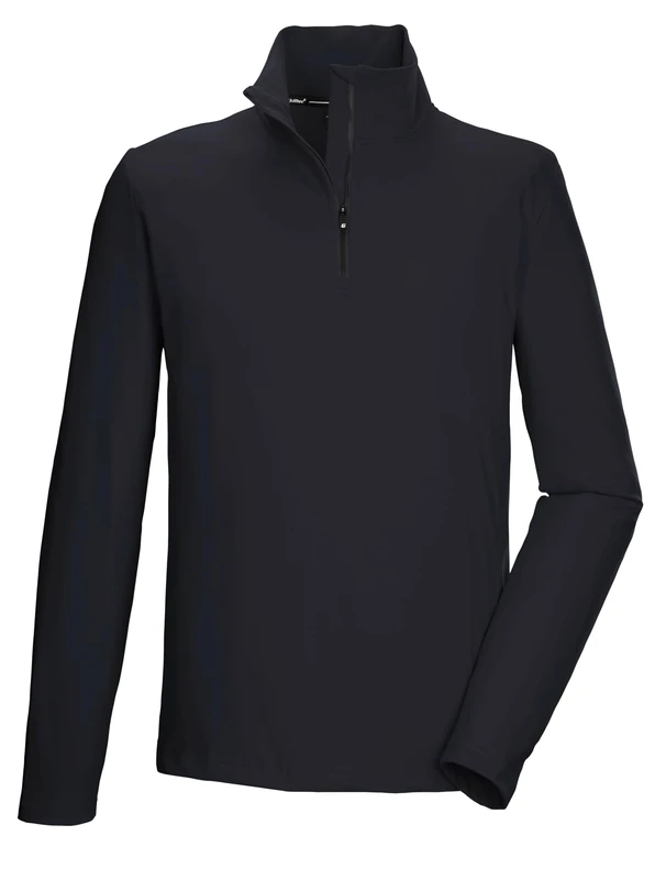 killtec KSW 71 MN FLX SHRT 43465-000 Men's Functional Fleece Shirt with Stand-Up Collar and Zip Black Blue XXL - Image 1