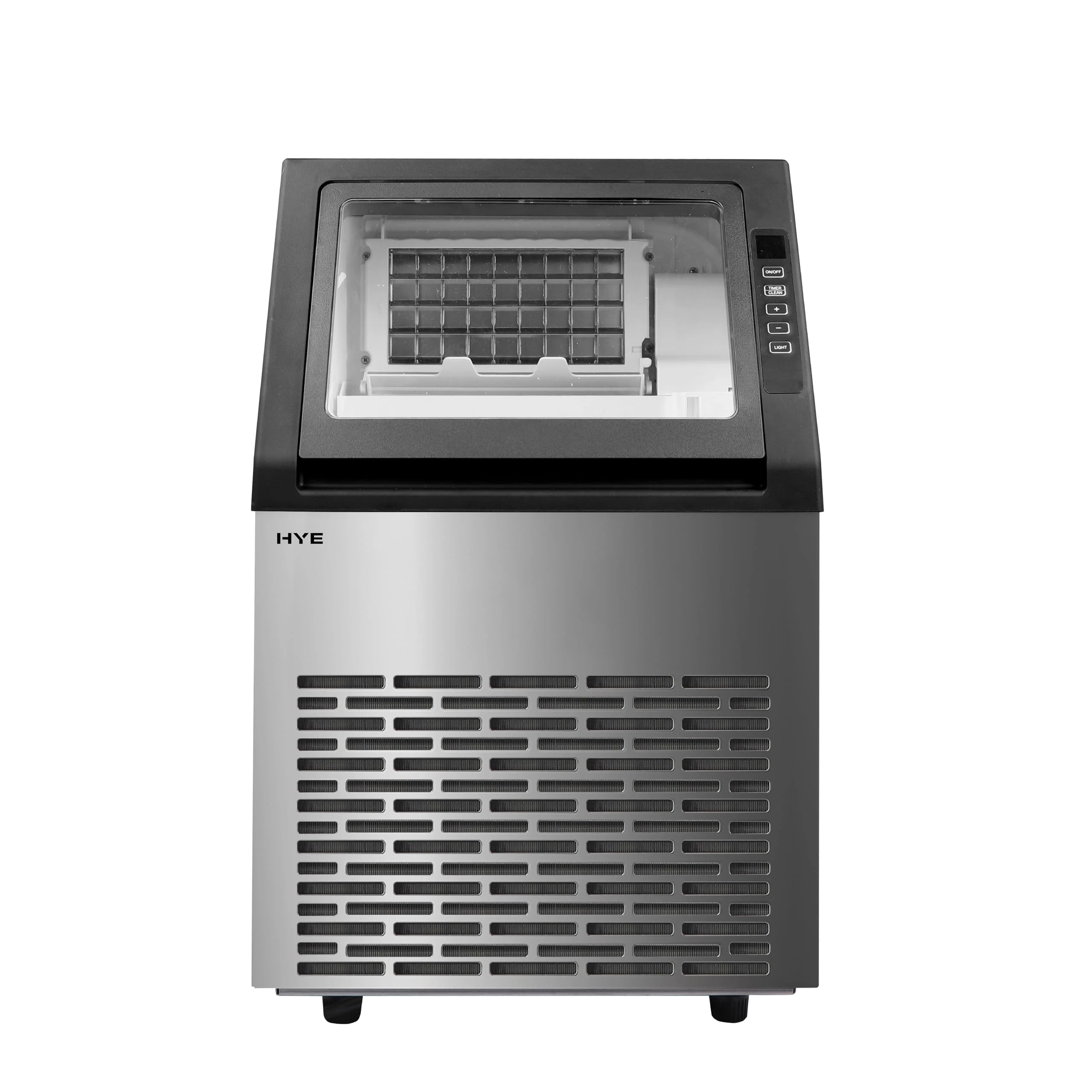 HYE Commercial Ice Machine - 36kg/24H Countertop Cube Maker with 6kg Storage, LCD Display, Timer, Automatic Cleaning - Plumbed Ice Machine for Home, Bar, Office & Restaurant - IM36KB27