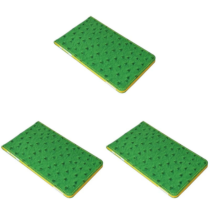 On Par Premium Golf Scorecard Holder - Ostrich, Green/Yellow (Pack of 3)