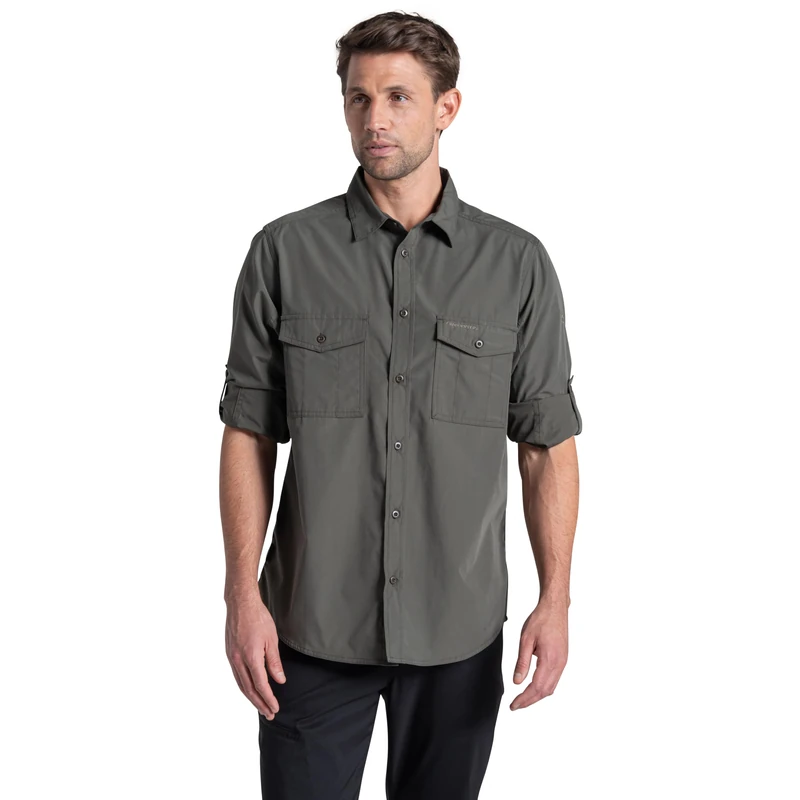 Craghoppers Mens Kiwi II Long Sleeve Hiking Shirt, Cedar, 3XL EU