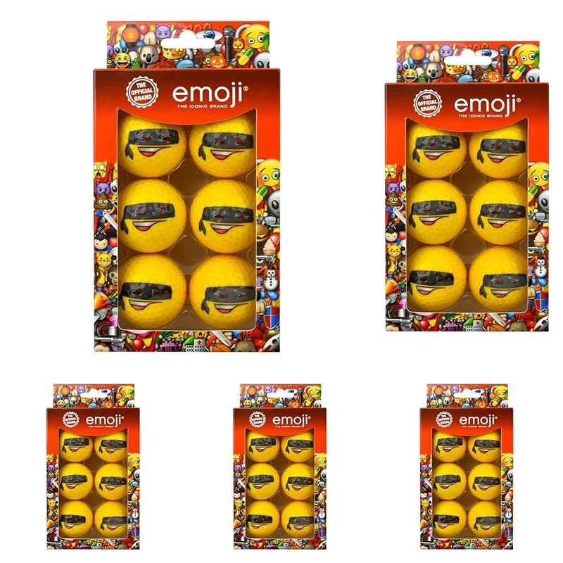 Emoji Unisex Adult 30 Pack Bandit Novelty Fun Golf Balls - Multicoloured, N/Hand