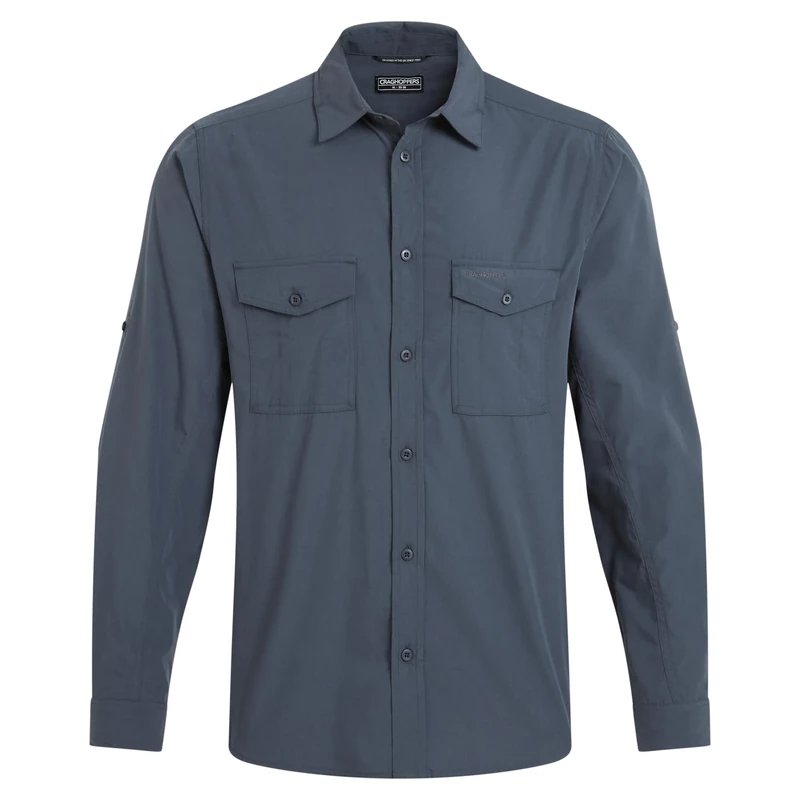 Craghoppers Mens Kiwi II Long Sleeve Hiking Shirt, Ombre Blue, 3XL EU