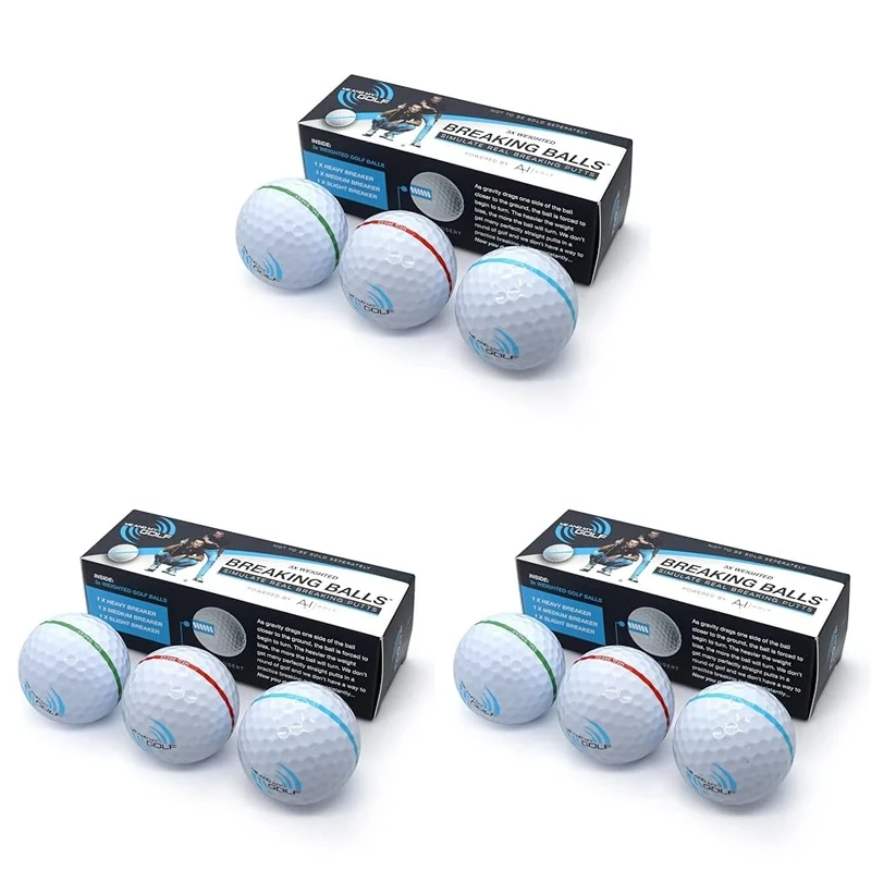 ME AND MY GOLF Breaking Balls - Simulate Real Breaking Putts with Practice Golf Balls, White (Pack of 3)