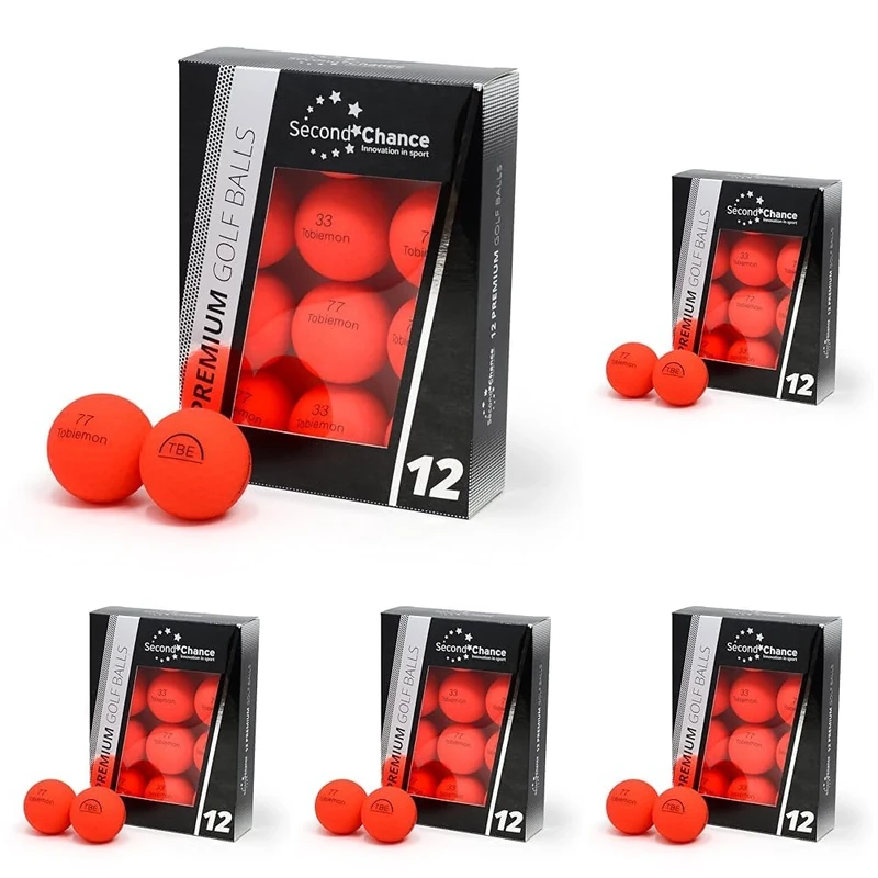 Second Chance Recycled Lake Golf Balls, 60 Pack, Mixed Golf Balls, Ideal for Practice and Play, Golf Ball Assortment, Red