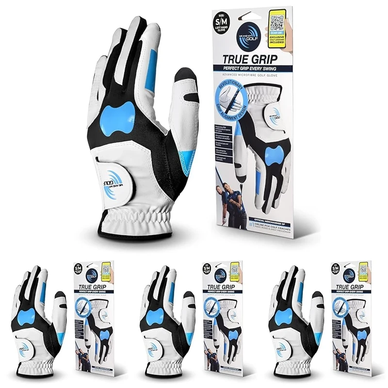 ME AND MY GOLF True Grip Training Golf Glove - Perfect Grip Every Swing-Size S/M Left,White