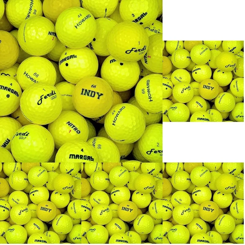 Second Chance 24 Yellow Optic Mix Golf Balls with Carry Bag (Pack of 5)