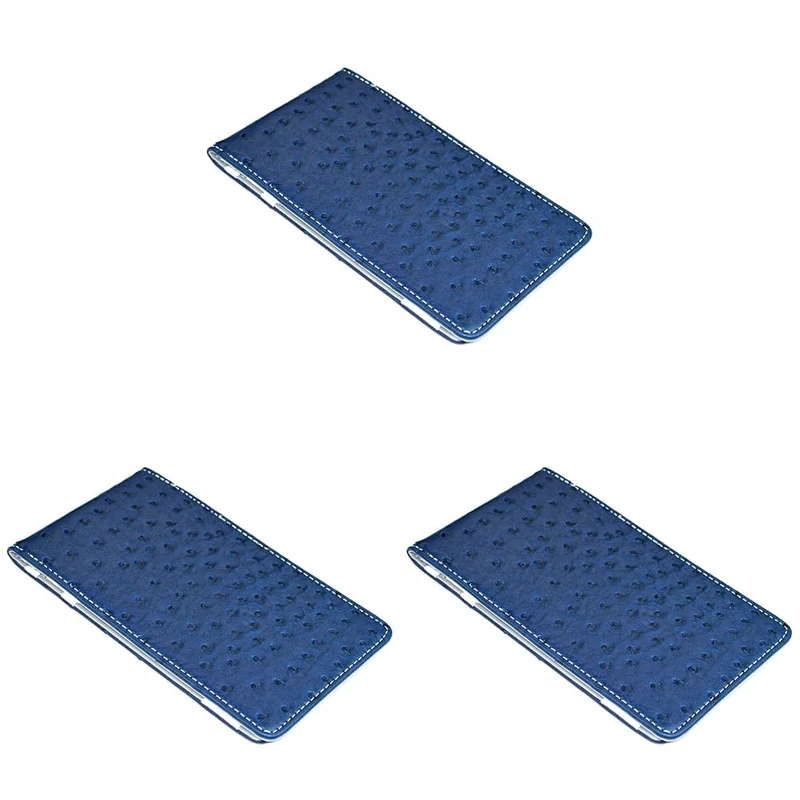 On Par Premium Golf Scorecard Holder - Ostrich, Navy/Grey (Pack of 3)