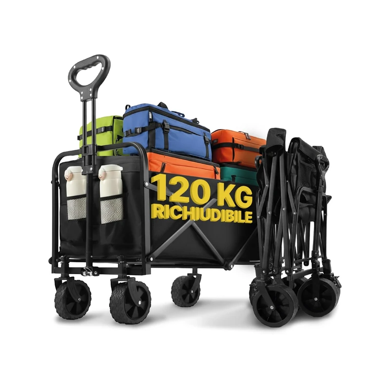 Avilia Trolley with Wheels, Black, Portata 160 kg