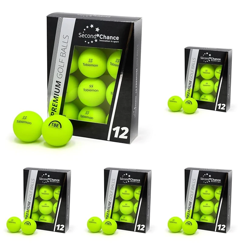 Second Chance Recycled Lake Golf Balls, 60 Pack, Mixed Golf Balls, Ideal for Practice and Play, Golf Ball Assortment, Green