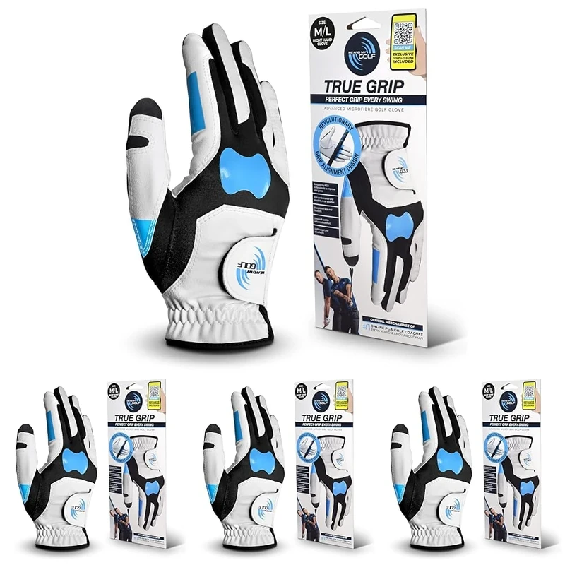 ME AND MY GOLF True Grip Training Golf Glove - Perfect Grip Every Swing-Size M/L Right Hand, White