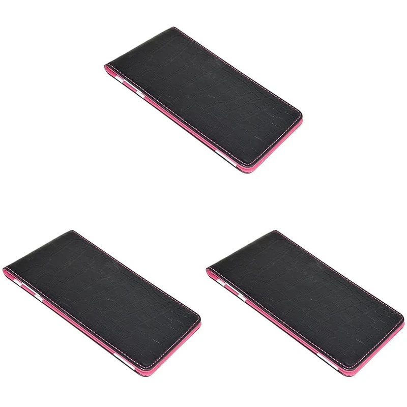 On Par Premium Crocodile Golf Scorecard Holder - Black/Pink (Pack of 3)