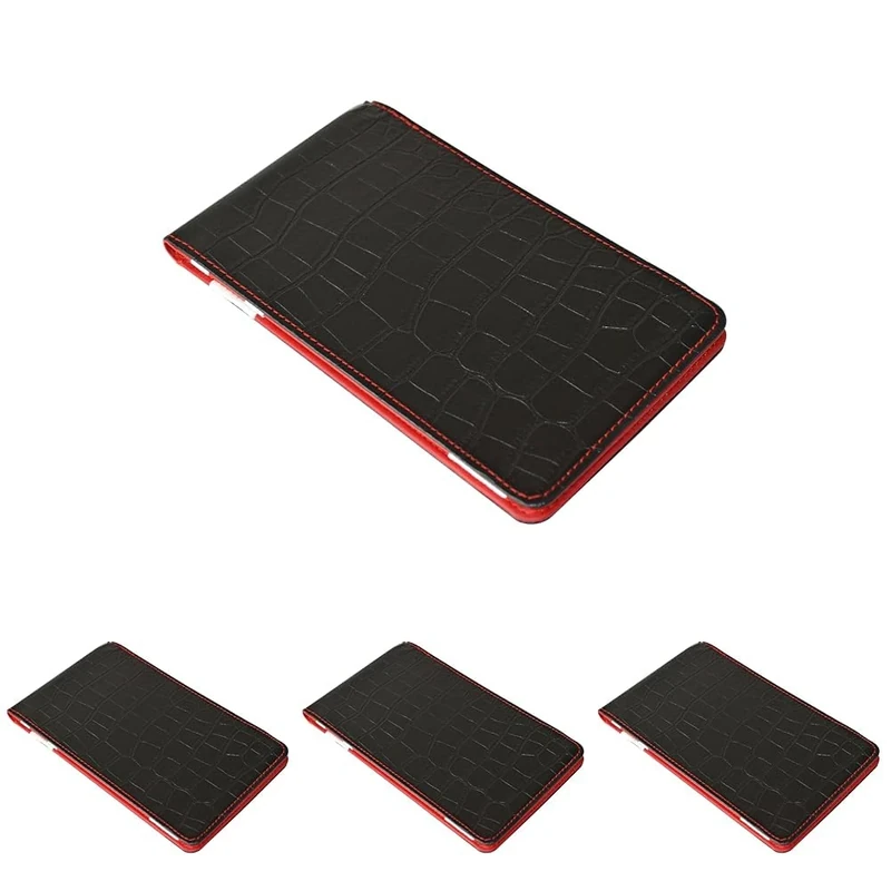 On Par Premium Golf Scorecard Holder - Crocodile, Black/Red (Pack of 4)