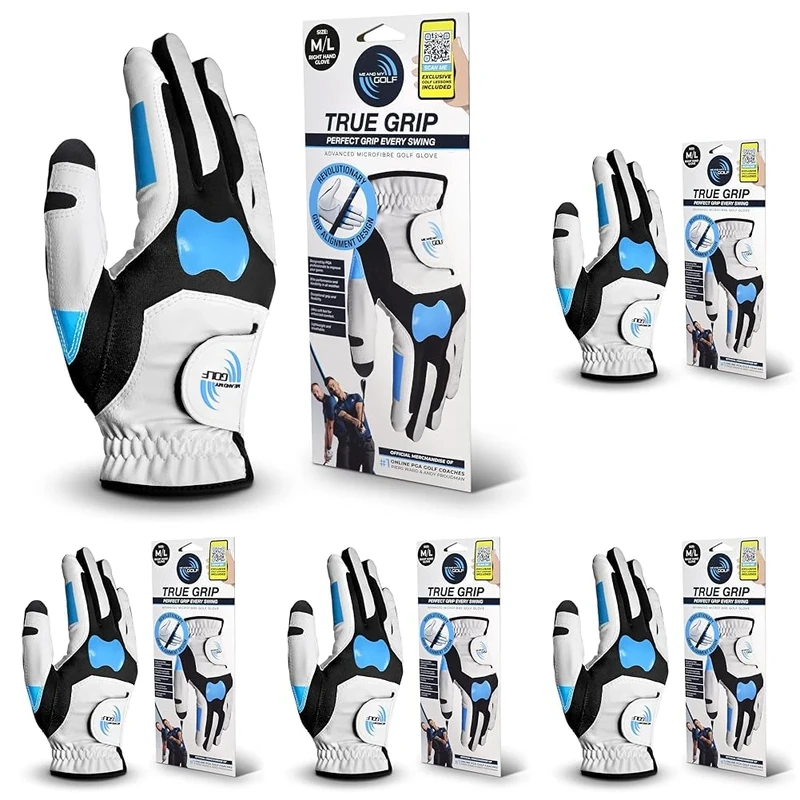 ME AND MY GOLF True Grip Training Golf Glove - Perfect Grip Every Swing-Size M/L Right Hand, White
