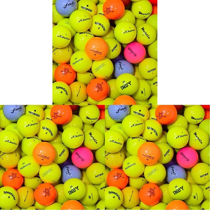 Second Chance 24 Mixed Coloured Golf Balls - High-Visibility Assortment with Carry Bag, Ideal for Practice & Play, Optic Lake Golf Balls in Yellow, Orange, Black, Pink - Easy to Spot Lake Balls