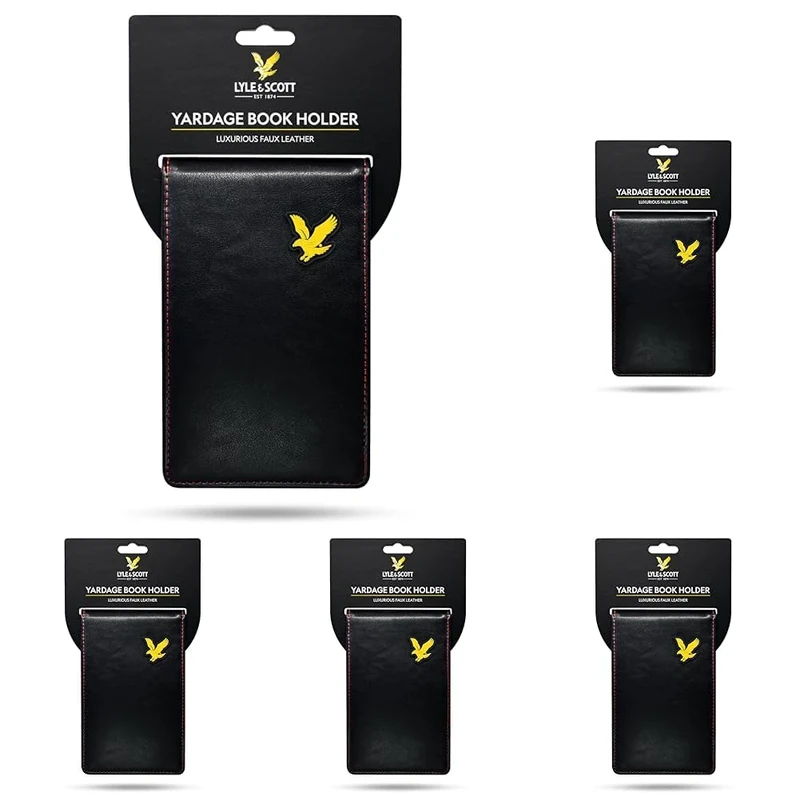 Lyle & Scott Unisex Golf Yardage Book Holder, Black (Pack of 5)