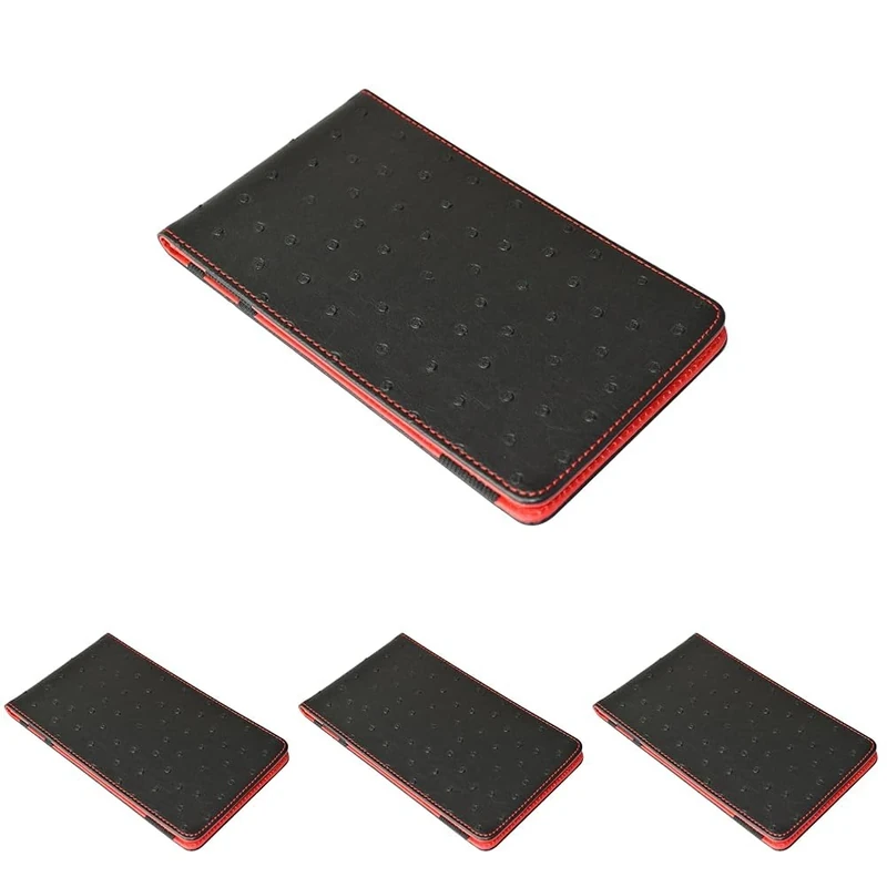 On Par Premium Golf Scorecard Holder - Ostrich, Black/Red (Pack of 4)