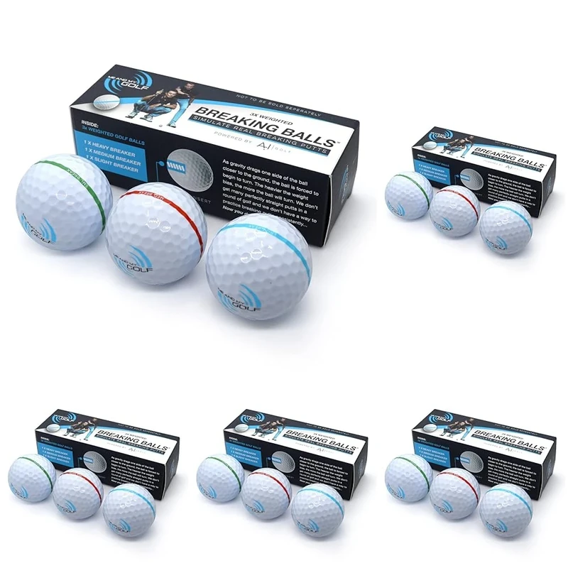 ME AND MY GOLF Breaking Balls - Simulate Real Breaking Putts with Practice Golf Balls, White (Pack of 5)