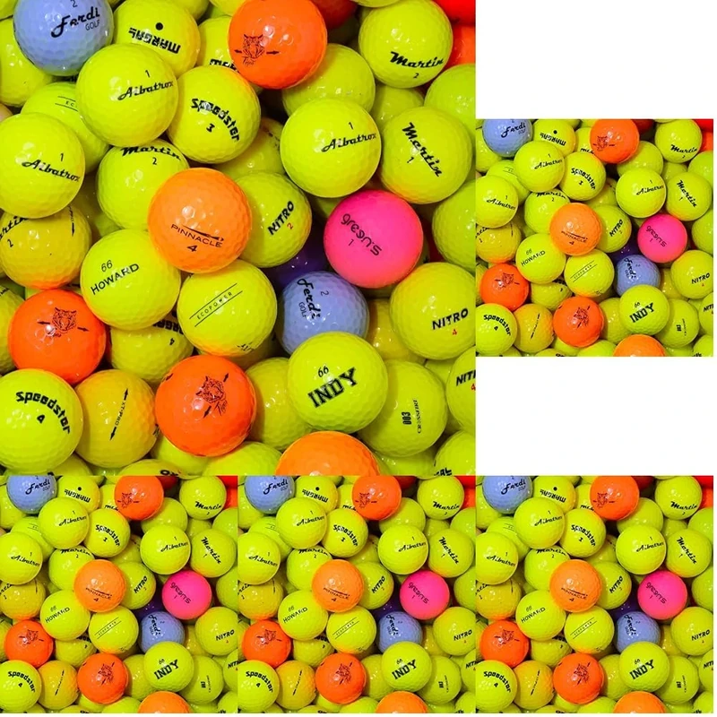 Second Chance 24 Mixed Coloured Golf Balls - High-Visibility Assortment with Carry Bag, Ideal for Practice & Play, Optic Lake Golf Balls in Yellow, Orange, Black, Pink - Easy to Spot Lake Balls